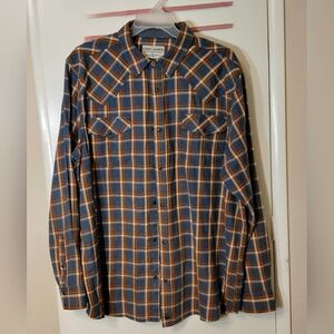 Cody James Men's Blue and Rust/Orange Plaid Flannel 2XL NWOT